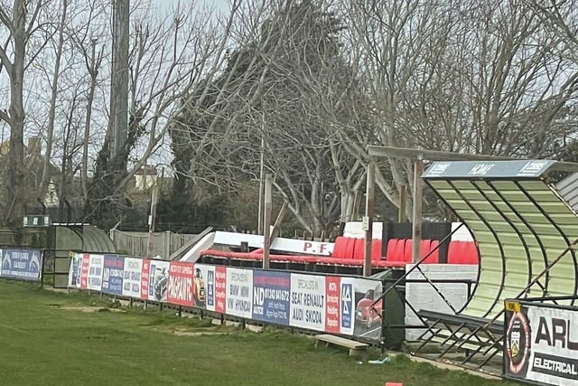 Damage at Pagham FC's ground after its stand roof was ripped to pieces by the storm. Picture by Pagham FC