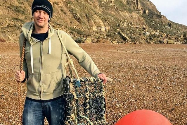 Chris Williams, and his partner Lara, started beach cleaning along the Hastings and St Leonards coastline in 2019 to help tackle the issue of marine pollution. SUS-220103-124826001