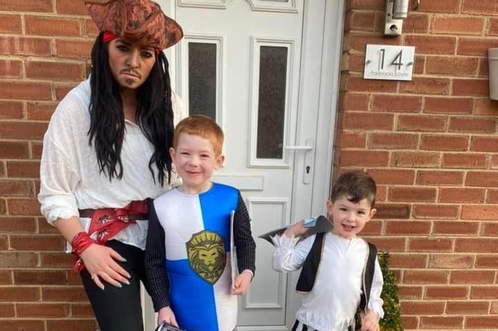 Chelsey Bamford and her youngsters as Jack Sparrow, Sir Scallyway and Teddy Pirate. EMN-220403-100209001