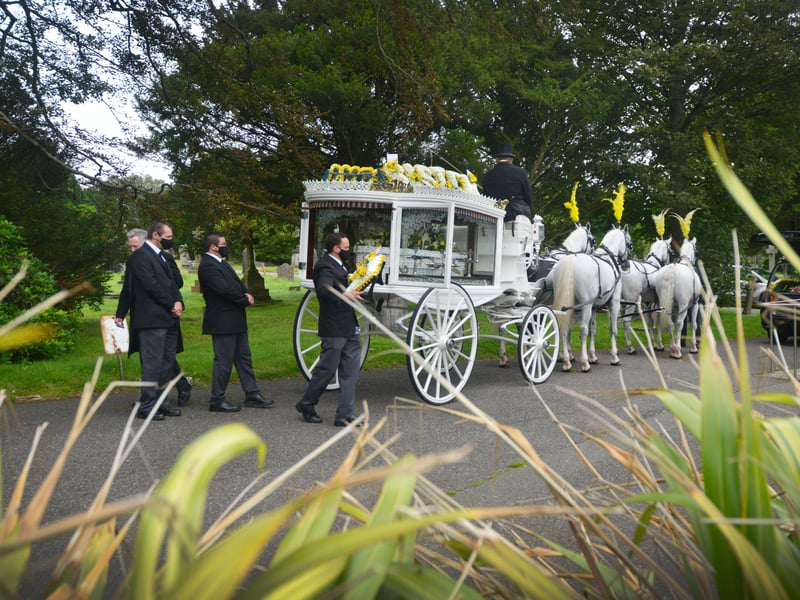 The funeral of Cheryl Brookes at Hastings Crematorium on Aug 12 2021. SUS-211208-125028001
