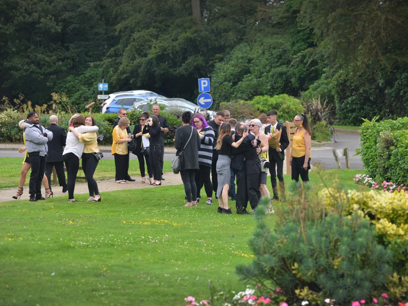 The funeral of Cheryl Brookes at Hastings Crematorium on Aug 12 2021. SUS-211208-124743001
