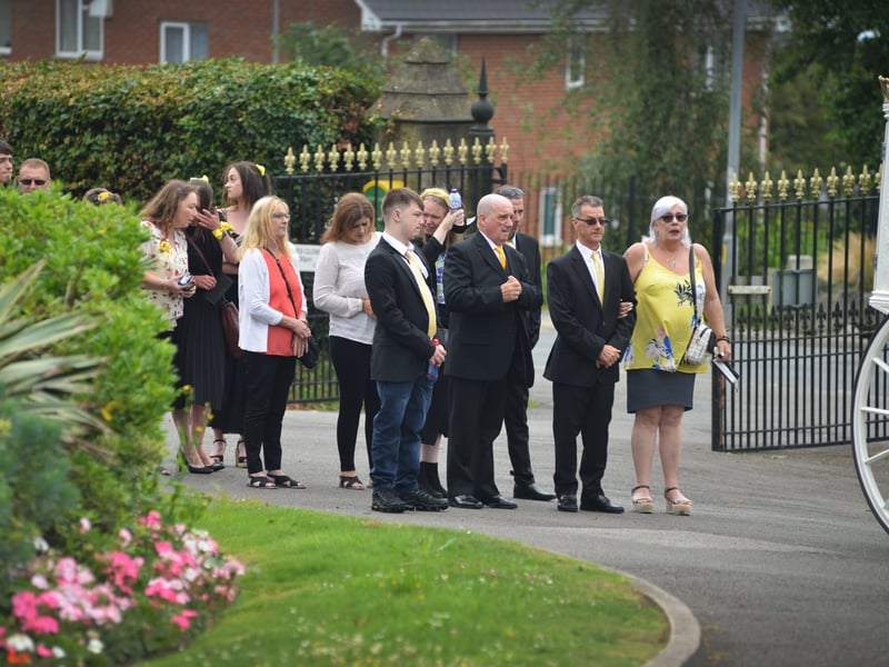 The funeral of Cheryl Brookes at Hastings Crematorium on Aug 12 2021. SUS-211208-124756001