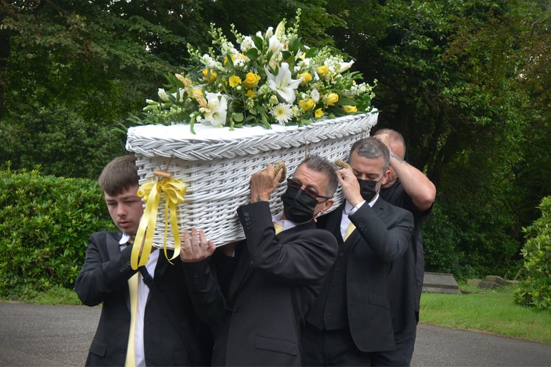 The funeral of Cheryl Brookes at Hastings Crematorium on Aug 12 2021. SUS-211208-125146001