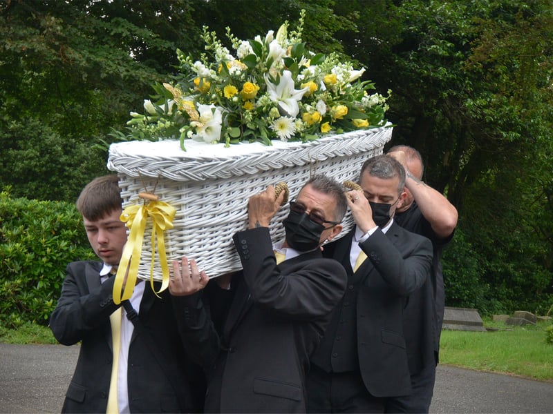 The funeral of Cheryl Brookes at Hastings Crematorium on Aug 12 2021. SUS-211208-125146001