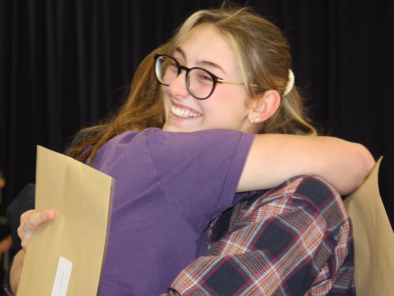 GCSE results day at Queen Elizabeth Grammar in Alford.
