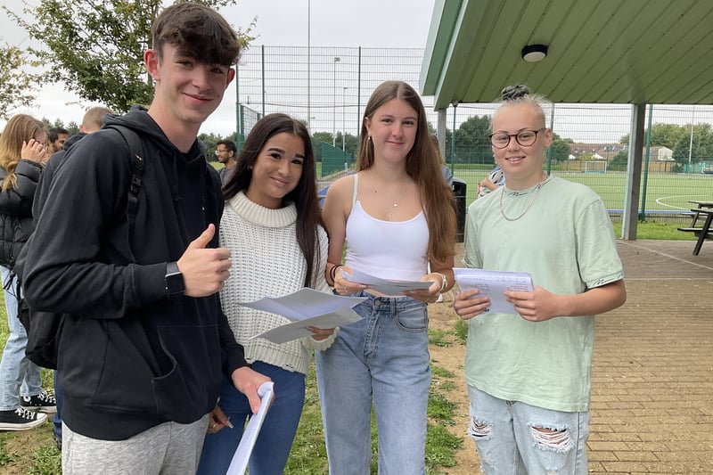 Durrington High School students on GCSE results day, when teachers praised them for their triumphs in the face of adversity