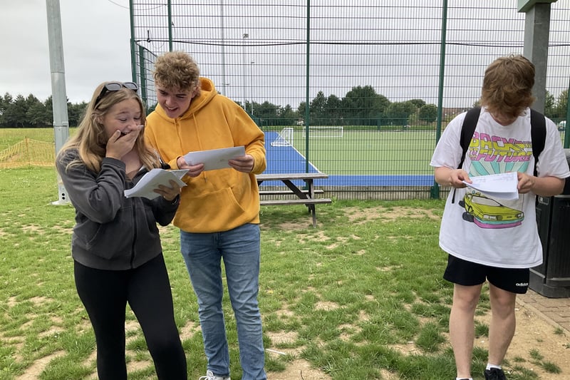 Durrington High School students on GCSE results day, when teachers praised them for their triumphs in the face of adversity