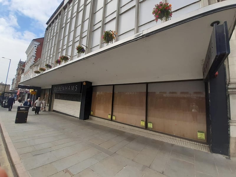 Debenhams in Drapery currently stands empty but plans have been put forward to convert the site into 201 student flats. A decision has yet to be made.