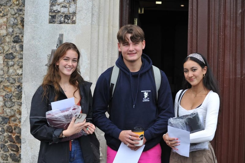 Happy students celebrate their GCSE results at Shoreham CollegeShoreham CollegeShoreham College