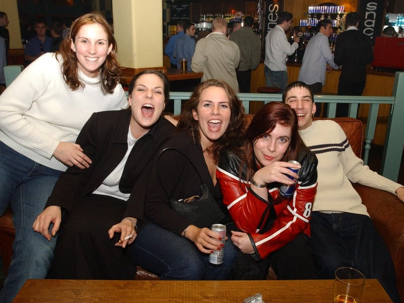 revellers at Peterborough's Westside Bar in 2002
