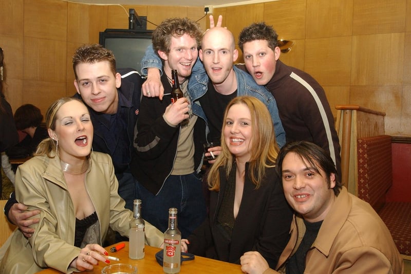 revellers at Peterborough's Westside Bar in 2002
