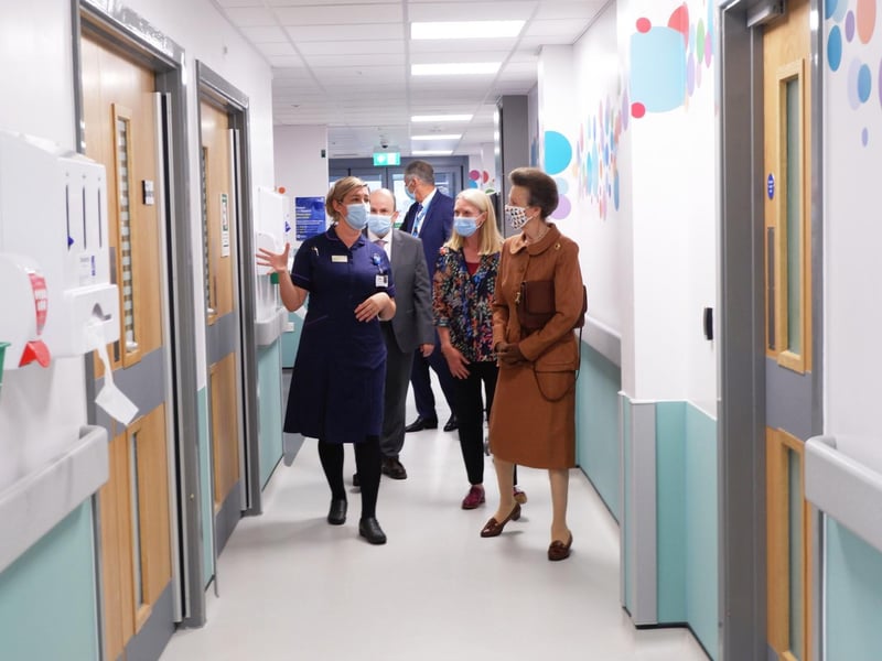 Her Royal Highness, Princess Anne's visit to Northampton General Hospital to open their new Pediatric Emergency Department on Tuesday, September 14 2021.