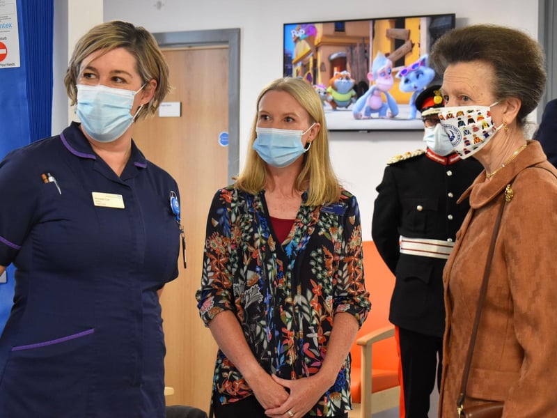 Her Royal Highness, Princess Anne's visit to Northampton General Hospital to open their new Pediatric Emergency Department on Tuesday, September 14 2021.