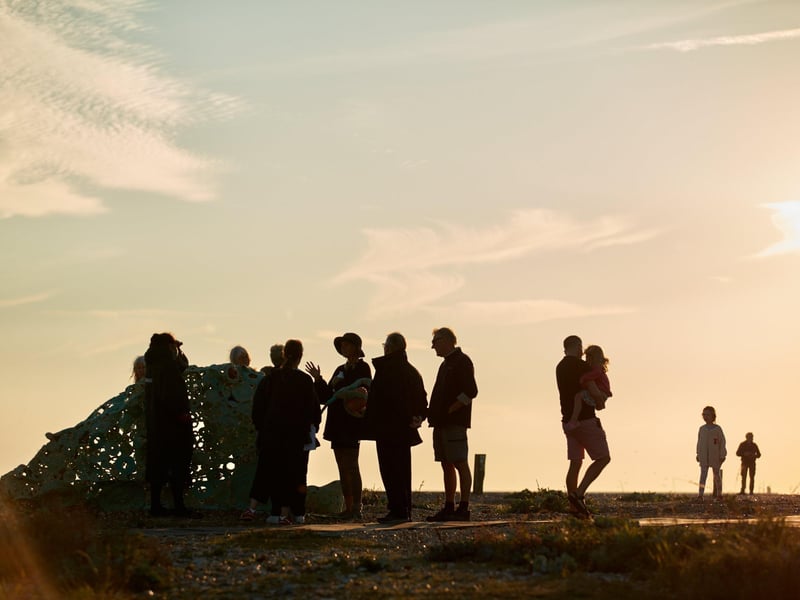 The Sarlick, sculptural piece by Kittie Kipper, created from thousands of circle weavings made by local school children and community members from ghost net, collected through beach cleans on Seaford beach (Photo: Alex Franklin Photography)