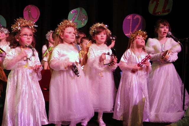 Some of the P1 little Angels who took part in the Roe Valley Integrated Primary School Christmas play this week. INLV5011-042KDR