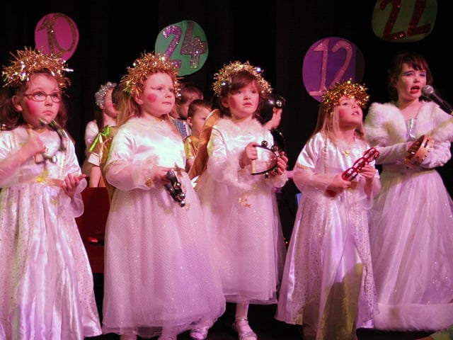 Some of the P1 little Angels who took part in the Roe Valley Integrated Primary School Christmas play this week. INLV5011-042KDR