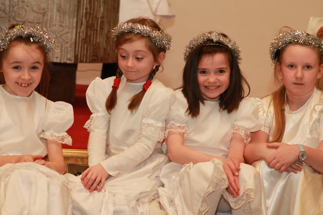 Some of the little angelsare all smiles as they see their families during St Brigid's PS Nativity Play.  (2312JB09)
