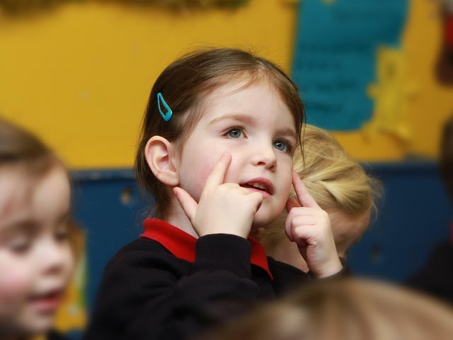 Ava Frazer performing at the Irish school, Ballymagroarty's Nativity play. (2312JB11)