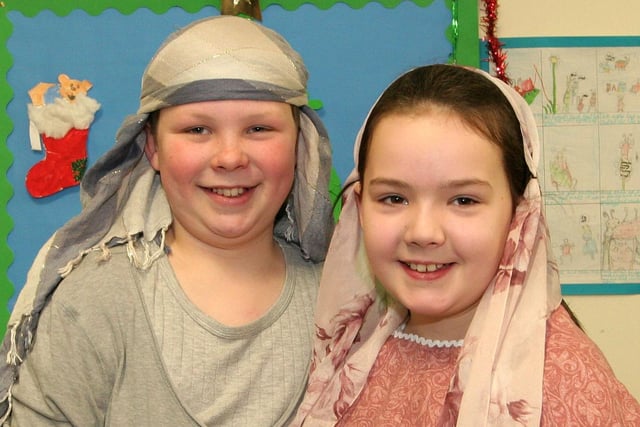 Joseph played by John Crown and Mary played by Clare Young in the Drumrane Primary School Christmas play. INLV5211-681KDR