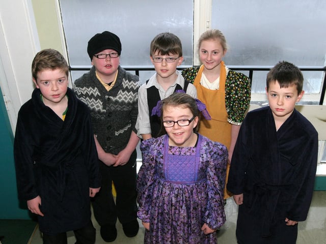 The traditional Christmas family characters in Ballykelly Primary School Christmas show. INLV5211-065KDR