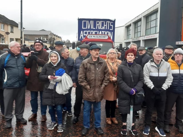 People gathered for the recreation photo ahead of this afternoon's march.