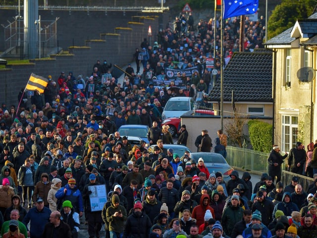 A section of the large attendance at the Bloody Sunday March Committee’s Annual Bloody Sunday March on Sunday afternoon last. Photo: George Sweeney, DER2205GS – 042