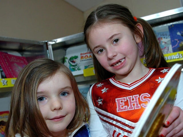 Maghera Primary School pupils Anna and Lea who dressed up as their favourite book characters during the school's annual book fair in 2010.