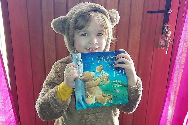 This cute little teddy bear was looking forward to World Book Day