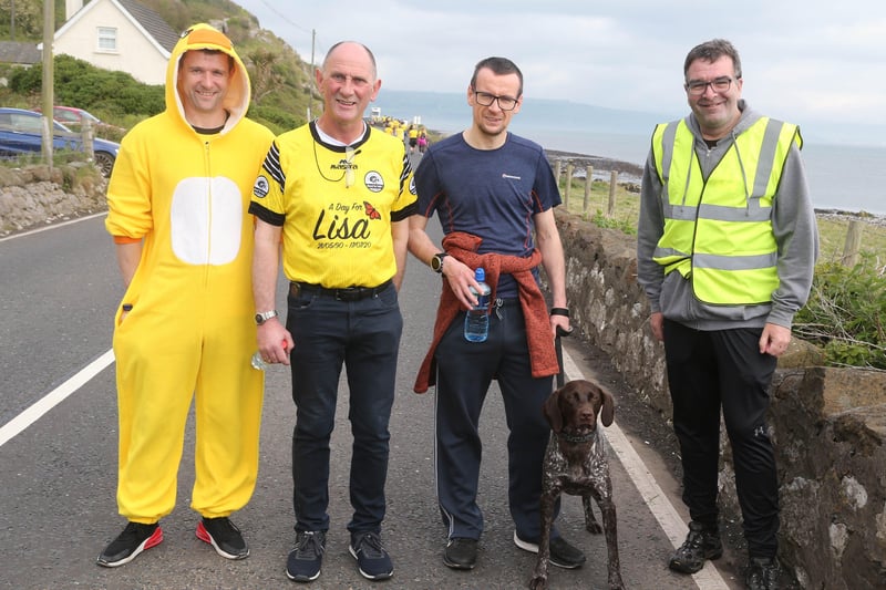 Lisa's dad Dominic and friends pictured during the fundraising event in memory of Lisa McAlister which took place on Saturday, May 29.  Picture: Kevin McAuley/McAuley Multimedia
