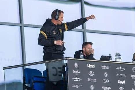 Castleford Tigers coach Ryan Carr makes a point during last week's win at York Knights. Picture by Tony Johnson.