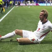 Harry Kane #9 of England celebrates scoring his team's second goal. Could the time of their next knockout game be changed. (Picture: Megan Briggs/Getty Images)