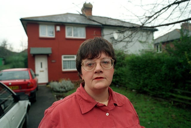 This is Heather Costello at her home in Halton in December 1998 after she saved her neighbour from a house fire.