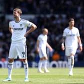 Patrick Bamford of Leeds United reacts during the Premier League match between Leeds United and Newcastle United at Elland Road on May 13, 2023 in Leeds, England. (Photo by Alex Livesey/Getty Images)