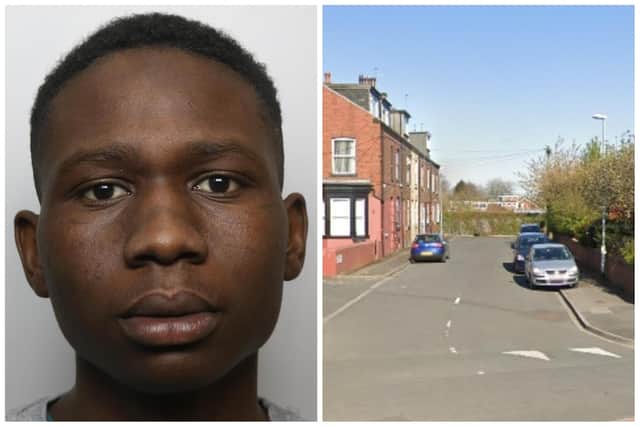 Waggeh Waggeh was caught by police after fleeing a car that turned into the cul-de-sac, Crossland Terrace, in Beeston. (pic by WYP / Google Maps)