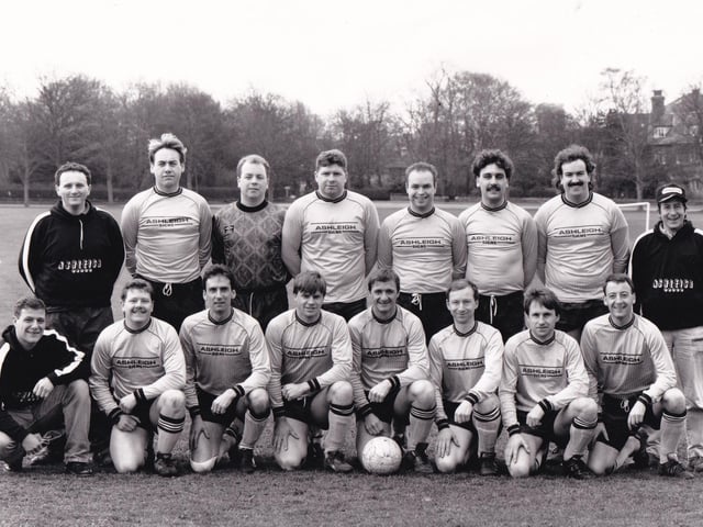 Oulton Athletic who played in Division 3 of the Leeds Sunday League, won the Jack Shaw Trophy. They needed a point to clinch the title when this team photo was taken in April 1992. Back row, from left, are Steve Wade (manager), Tony Sadler, Alan Millar, Paul Brown, Simon Render, Gary Matthews, Stephen Clay, Dave Liversidge. Front row, from left, are Paul Sykes, Mark Woodfield, Steve Conlon, Andy Healey, Stuart Westerman, David Brown, Andy Knowles and Andy James.