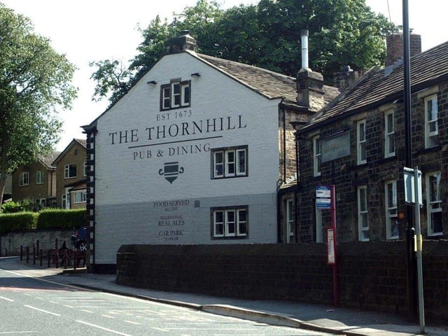 This pub in Calverley is thought to have been built as a coaching inn in the 17th century. A lintel is displayed within which was once over the front door. It is carved with the date 1673 and the initials W.C. and F.C. At one time the inn was called The Leopard, thought to refer to the heraldic crest of the Weaver's Company which featured the heads of three leopards.
