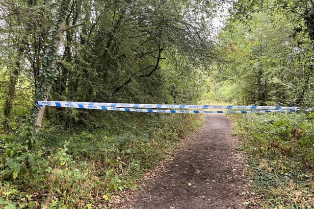 The police cordon on Blacker Lane, Calder Grove, in Wakefield following the incident 
