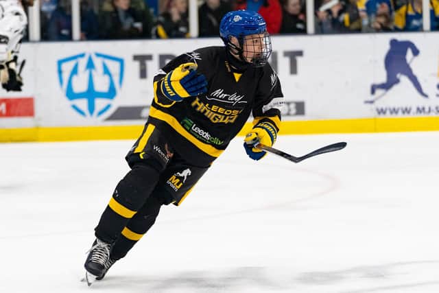 BRIGHT FUTURE: Teenager Finley Bradon has impressed during his first season of NIHL National hockey with Leeds Knights. Picture courtesy of Oliver Portamento