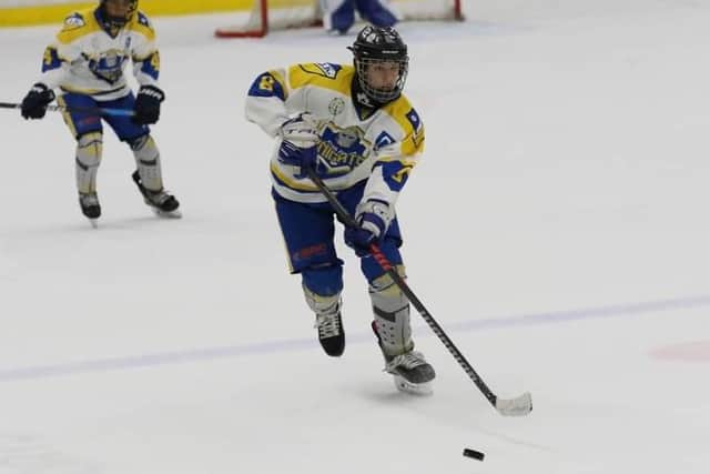 ON THE UP: Edgars Vengis made the step up to NIHL National last night. Picture courtesy of Knights Media.