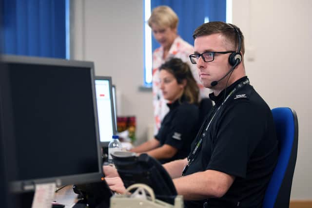The force’s contact management centre shared the details of a call made by a man requesting that the police arrest one of their own. Picture: Jonathan Gawthorpe.