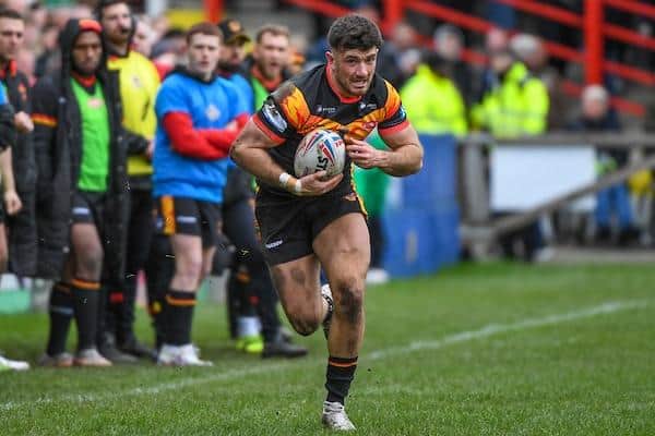 Liam Tindall playing on dual-registration for Bradford Bulls. With David Fusitu'a, Ash Handley and Nene Macdonald all injured, he could get a chance for Rhinos. Picture by Olly Hassell/SWpix.com.