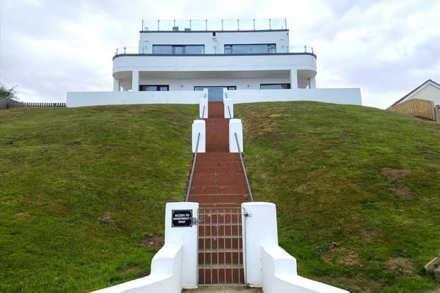 The property on the market for £2,700,000 has private access to the beach and comes with four beach chalets and a games room.