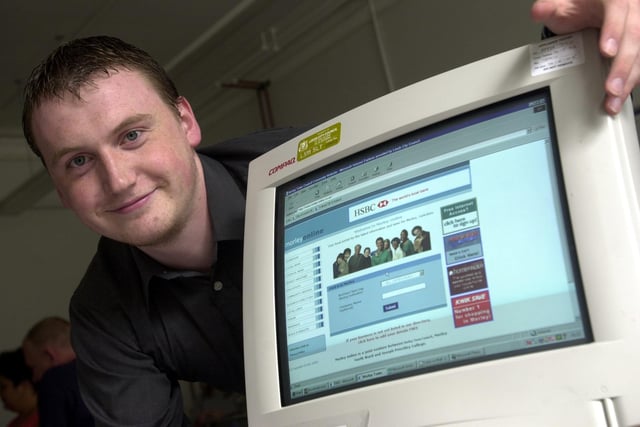 The new Morley Online website went live to the world in July 2002. Pictured is Keir Dawson with the website at Morley Town Hall.