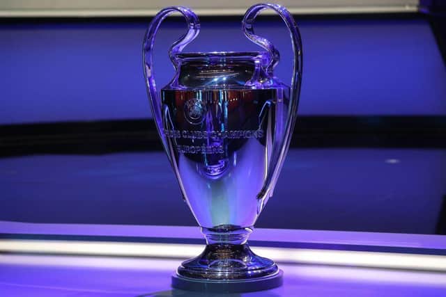 The Champions League Trophy stands on display. (Pic: Getty Images)