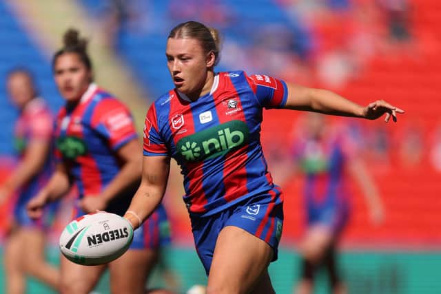 Georgia Roche in action for Newcastle Knights against Wests Tigers last month. Picture by Scott Gardiner/Getty Images.