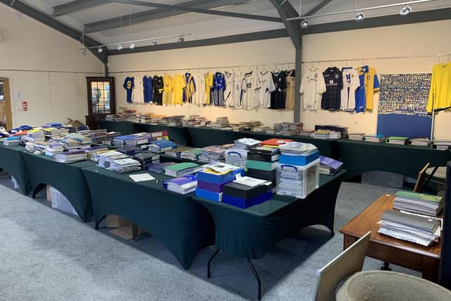 The collection includes around 10,000 footballers' autographs from icons including Pele and George Best. Picture: Duggleby Stephenson of York/SWNS