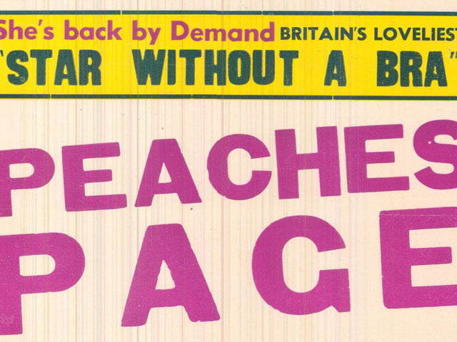 July 1957 and peep show star Peaches Page was back at City Varieties with a message for her audience: "I'm looking forward to seeing all of you again - and I do hope you'll enjoy seeing me again. But don't forget - the show is really suitable for adults only."