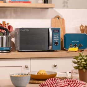 Stylish and functional: Russell Hobbs expands its popular range with the Distinctions Microwave.