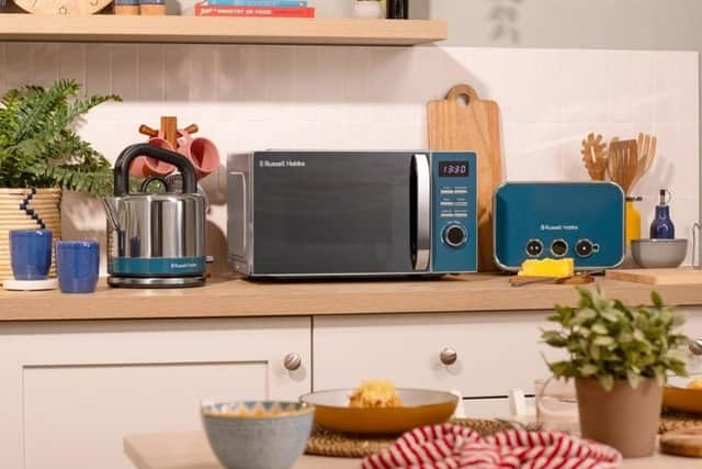 Stylish and functional: Russell Hobbs expands its popular range with the Distinctions Microwave.