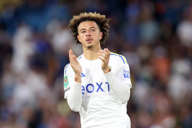 BASELINE: Spelt out by Leeds United midfielder Ethan Ampadu, above. Photo by George Wood/Getty Images.